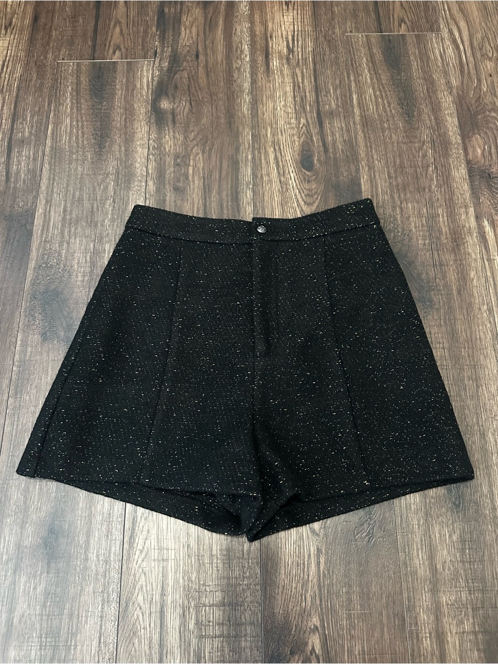 1. STATE Black Tweed High Waist Shorts